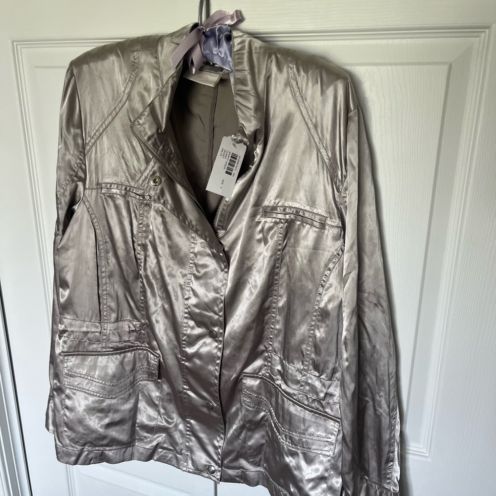Chico's Shimmering Silver Utility Jacket